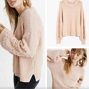 Madewell pom pom balloon sleeve sweater
